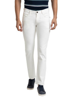 ColorPlus - Tapered Fit Yarn Dyed White Jeans