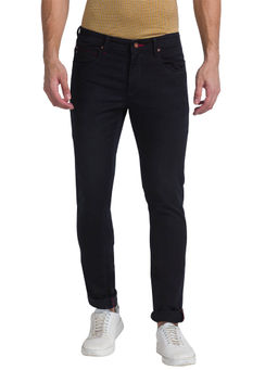 Raymond - Slim Fit Solid Fancy Black Jeans
