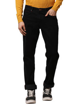 Raymond - Slim Fit Solid Black Jeans