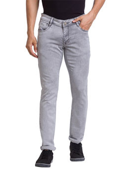 Parx - Skinny Cropped Fit Solid Light Grey Jeans