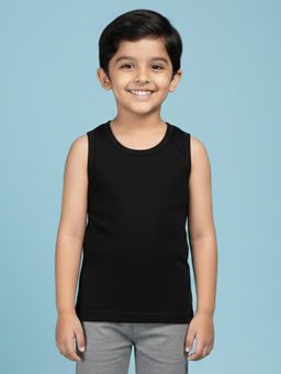 KiddoPanti - Boys Cotton Knit Solid Round Neck Vest