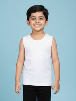KiddoPanti - Boys Cotton Knit Solid Round Neck Vest