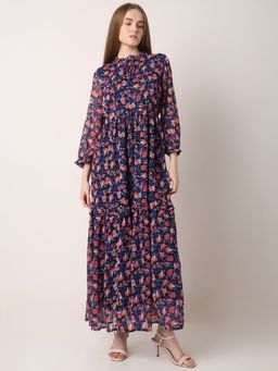 VERO MODA - Dark Navy Floral Print Maxi Dress