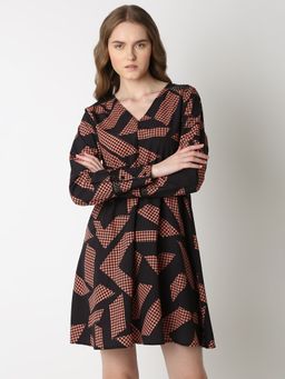 VERO MODA - Black Geometric Print Dress