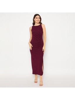 Madame - Wine Self Designed Maxi Dress