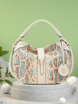 Caprese - Beige Animal Print Hobo Bag and Detachable Strap