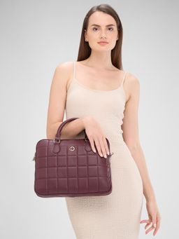 Caprese - Red Textured Laptop Bag