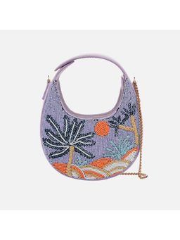 MONADAA - Lavender Embellished Hobo Bag