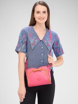 Caprese - Pink Solid Sling Bag