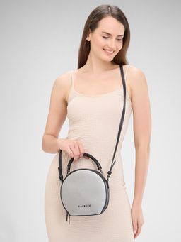Caprese - Black Solid Sling Bag with Detachable Strap