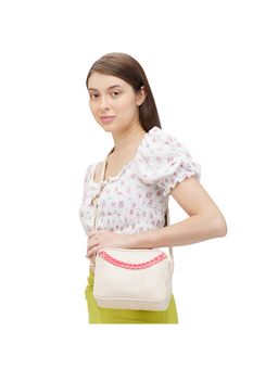 Caprese - Beige Solid Sling Bag with Detachable Strap
