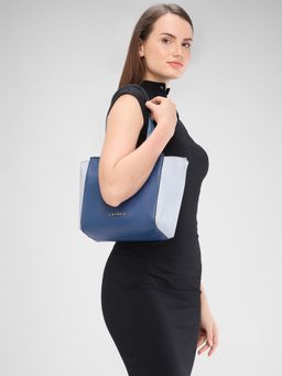 Caprese - Blue Colorblock Hand Bag and Detachable Strap