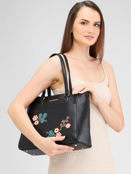Caprese - Black Solid Hand Bag
