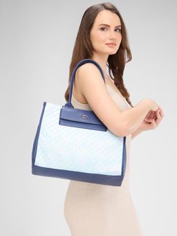 Caprese - Blue Textured Hand Bag