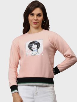 Campus Sutra - Pink Printed Sweater