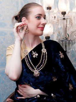 Odette - Designer Kundan and Stones Necklace (Set of 2)