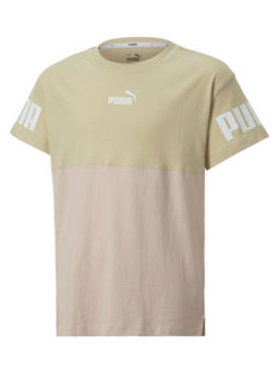Puma - Power Colorblock Girls Beige T-shirt