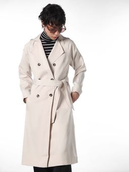ONLY - Women Solid Loose Fit White Coat and Belt