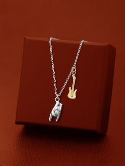 Carlton London - Brass Rhodium-Plated Necklace