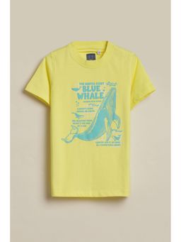 Allen Solly - Boys Yellow Graphic Print Crew Neck T-Shirt