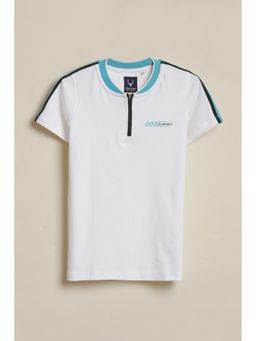 Allen Solly - Boys White Solid Crew Neck T-Shirt