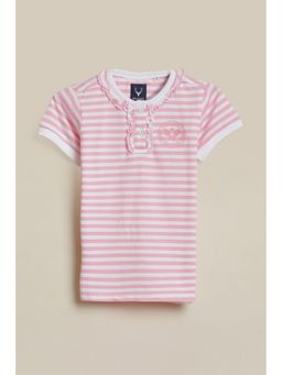 Allen Solly - Girls Pink Stripe Casual T-Shirt