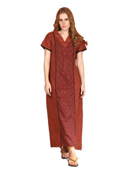 evolove - Maroon Vibrant Bliss Cotton Nighty