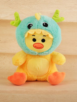 DukieKooky - Cute & Adorable Yellow Duck With Sea Monster Hood Soft Plush Toy For Boys & Girls.