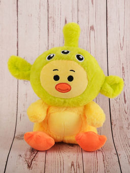 DukieKooky - Cute & Adorable Yellow Duck With Green Alien Hood Soft Plush Toy For Boys & Girls