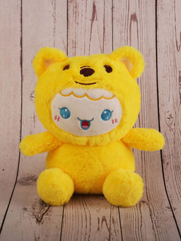 DukieKooky - Cute & Adorable White Bunny With Yellow Teddy Hood Soft Plush Toy For Boys & Girls