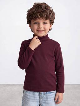R&B - Boys Cotton Solid Ivory Round Neck T-Shirt
