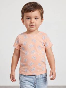 R&B - Boys Cotton Graphic Orange T-Shirt