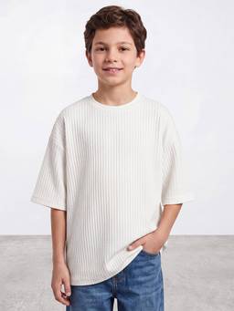 R&B - Boys Blended Textured Brown T-Shirt