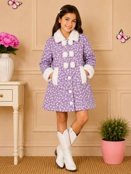 Cutecumber - Girls Embellished Purple Dress