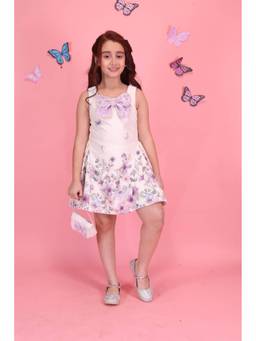 Cutecumber - Girls Polyester Embellished Purple Dress