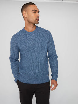 Threadbare - Blue Crew Neck Knitted Jumper