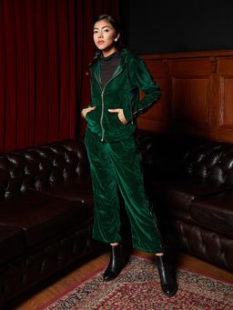 House of Fett - Zion Green Velvet Tracksuit with Pant