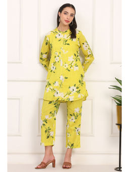 W - Yellow Floral Printed Co-Ord (Set of 2)