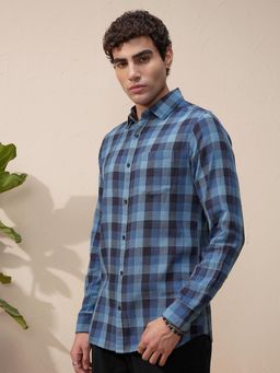 HIGHLANDER - Men Blue Checks Shirt