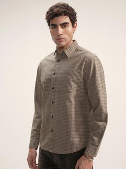 HIGHLANDER - Men Khaki Checks Shirt