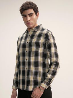 HIGHLANDER - Men Black and Yellow Checks Shirt