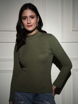 Tandul - Stylish Green High Neck Pullover