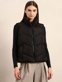 VERO MODA - High-Neck Puffer Jacket - Black