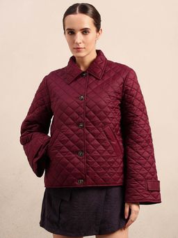 VERO MODA - Quilted Short Jacket - Maroon