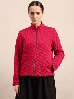 VERO MODA - Berry Pink Quilted Zip Jacket