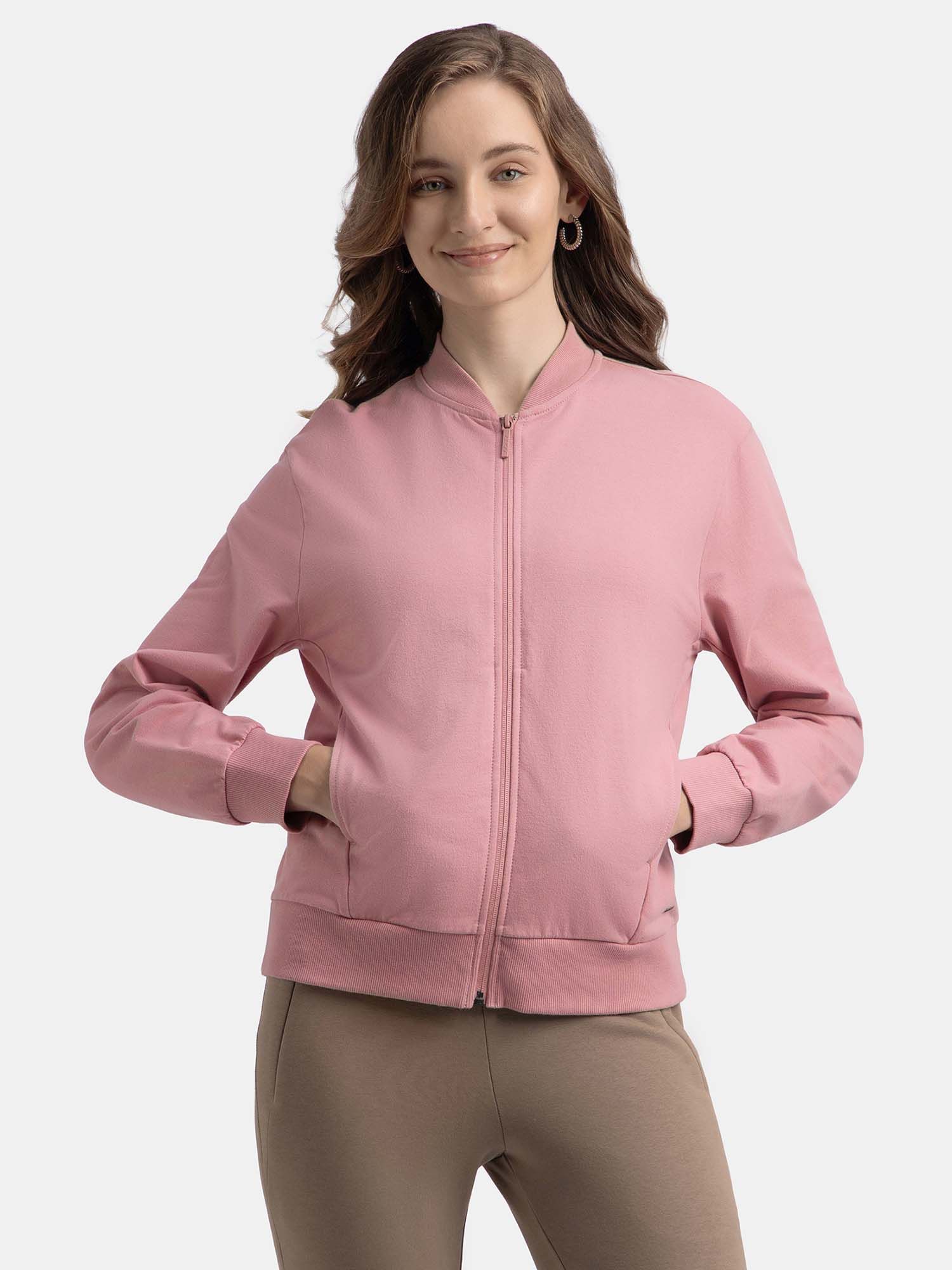 jockey A111 Women Super Combed Cotton Drop Shoulder Styled Jacket - Lilas-picture-18