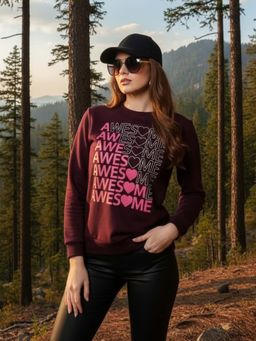 Sera - Wine Graphic Printed Sweatshirt For Women