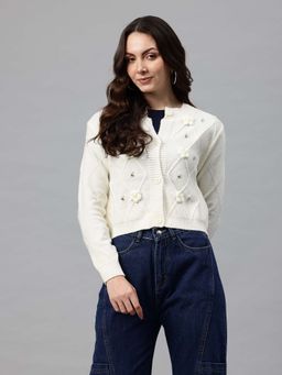 Pierre Carlo - Womens Cardigan Off White