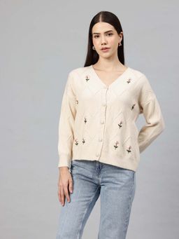 Pierre Carlo - Womens Cardigan Beige