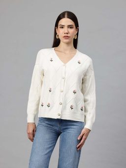 Pierre Carlo - Womens Cardigan Off White